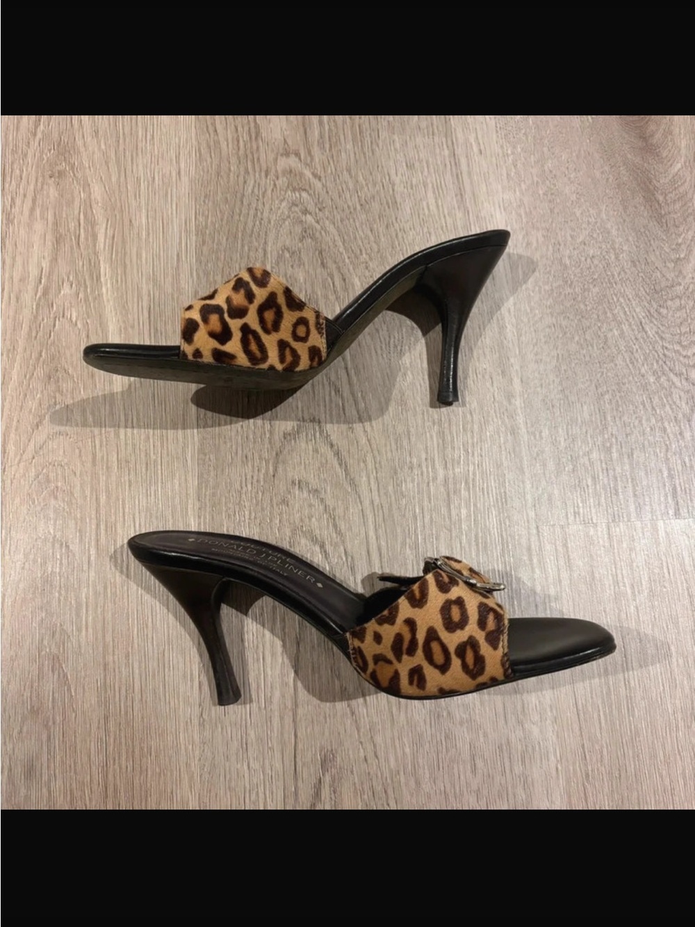 Donald j. Pliner vintage y2k mcbling cheetah buckle kitten heels - Picture 4 of 10